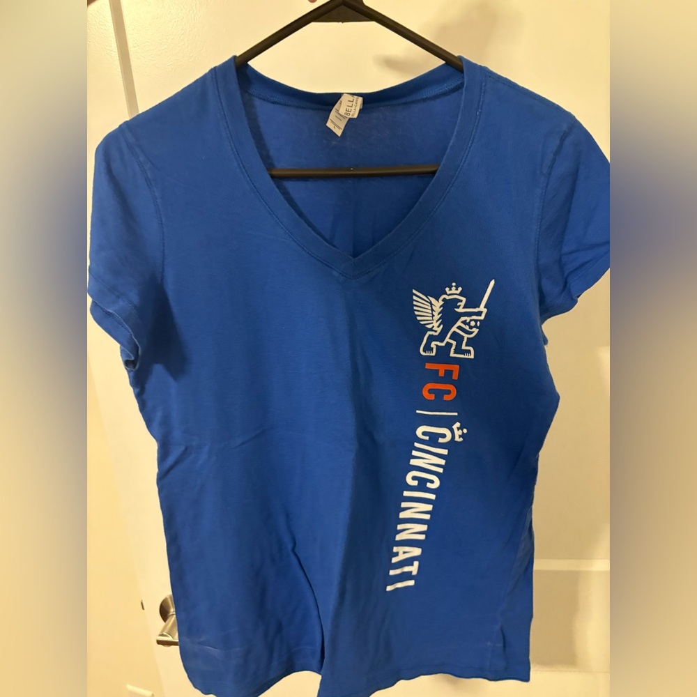 Ladyfit Royal Blue FC Cincinnati V-Neck Tee